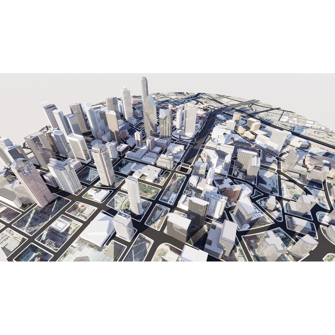 Dallas 3D Model – High Poly Cityscape Asset, FBX & OBJ - View 4