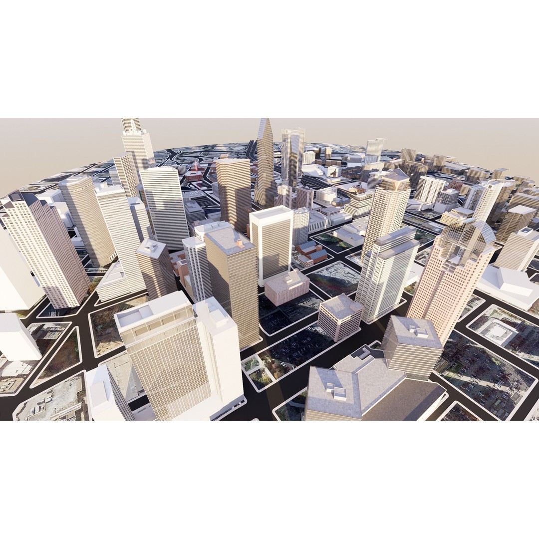 Dallas 3D Model – High Poly Cityscape Asset, FBX & OBJ - View 5