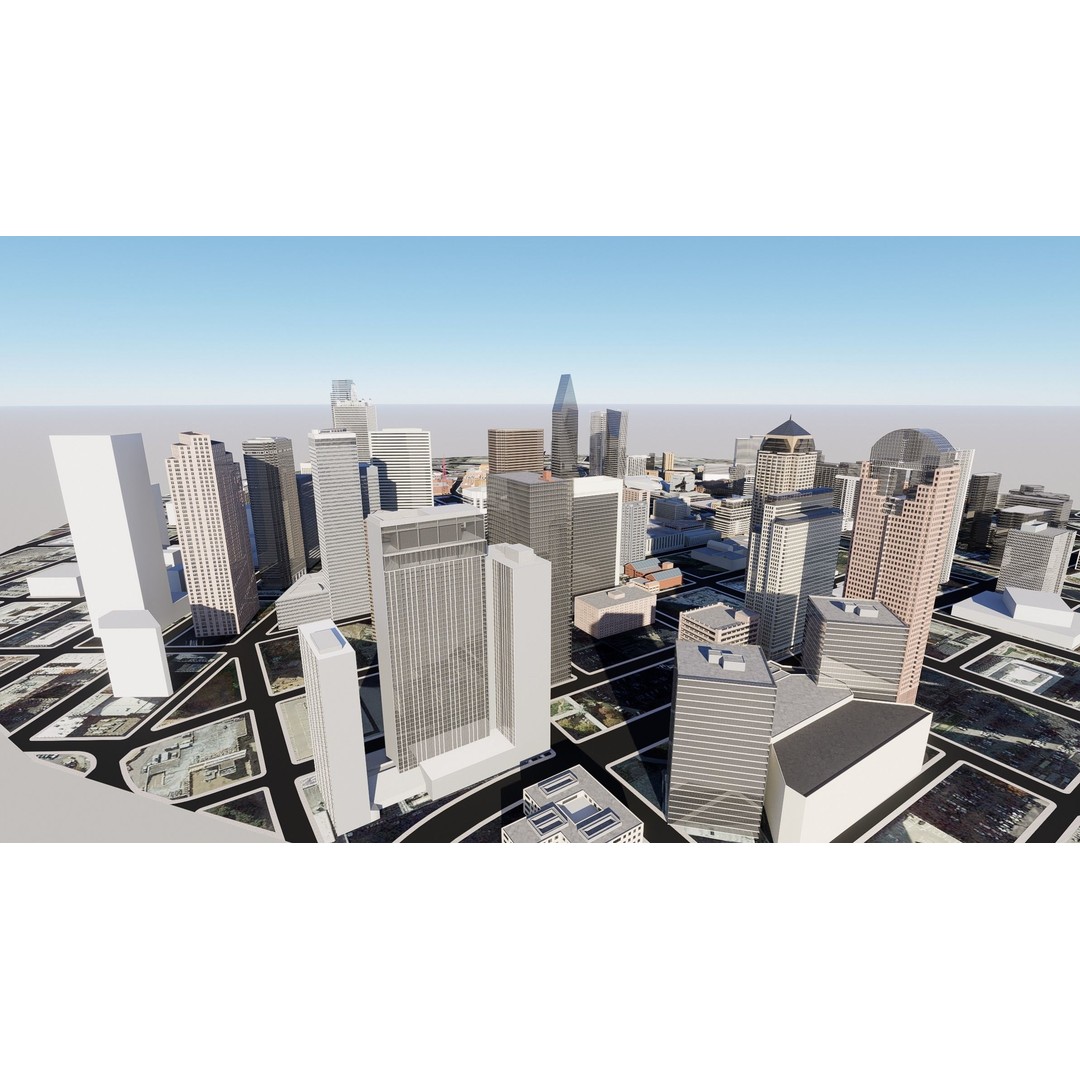Dallas 3D Model – High Poly Cityscape Asset, FBX & OBJ - View 7
