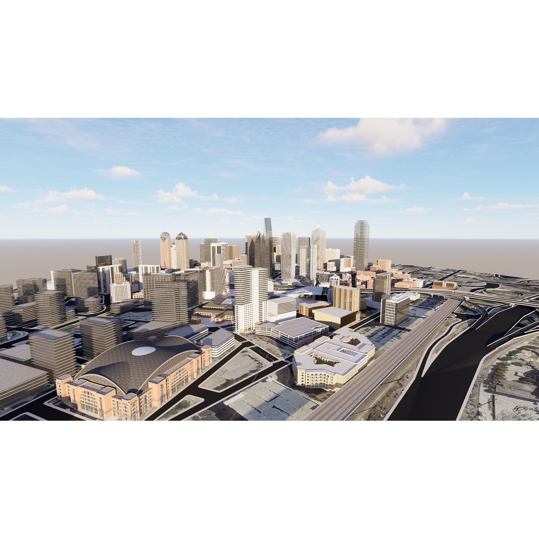 Dallas 3D Model – High Poly Cityscape Asset, FBX & OBJ - View 8