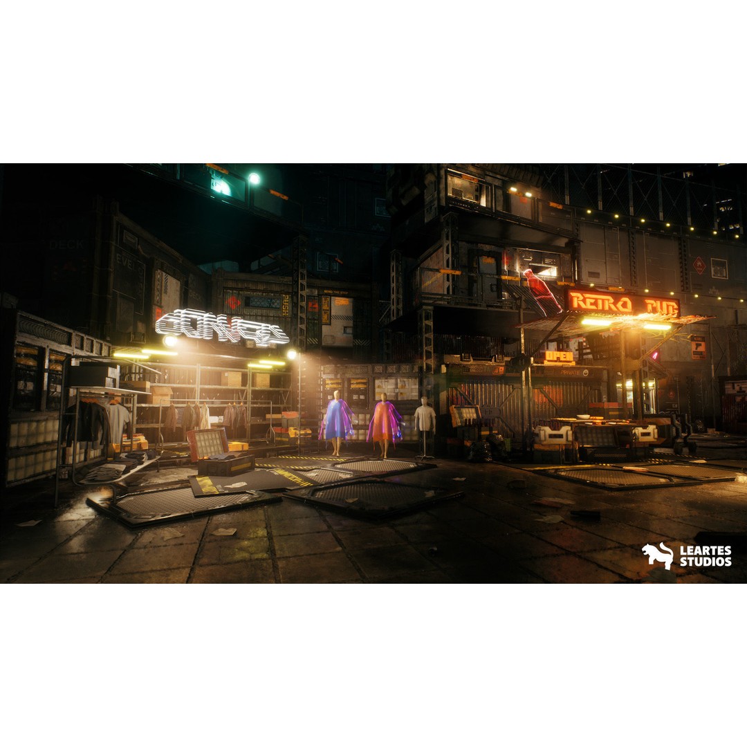 Cyberpunk City 3D Model – Low Poly Game Asset Bundle, FBX - View 16