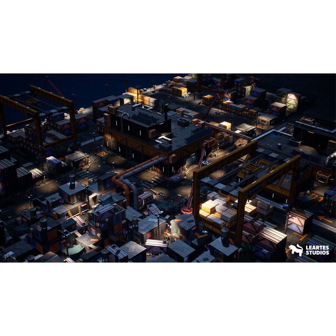 Cyberpunk City 3D Model – Low Poly Game Asset Bundle, FBX - View 6