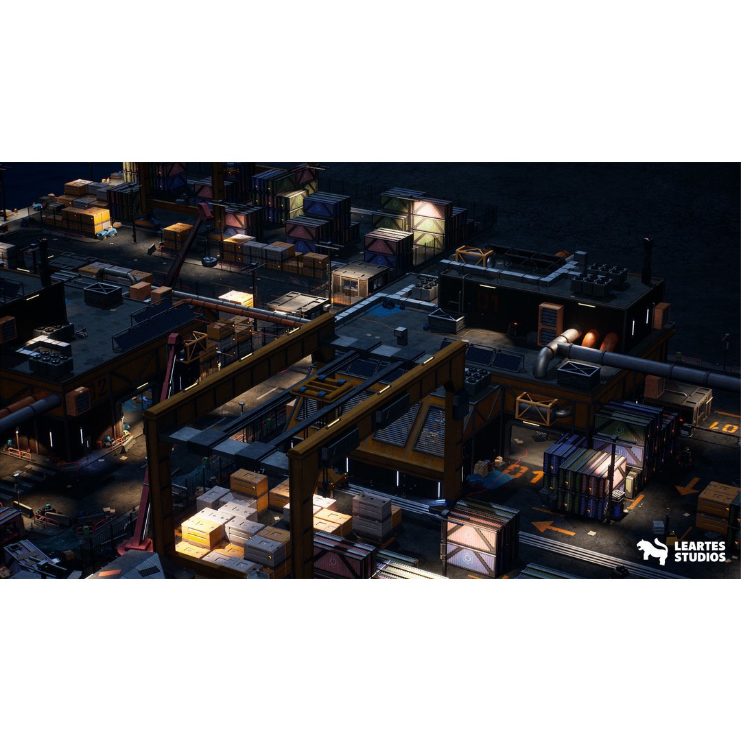 Cyberpunk City 3D Model – Low Poly Game Asset Bundle, FBX - View 7