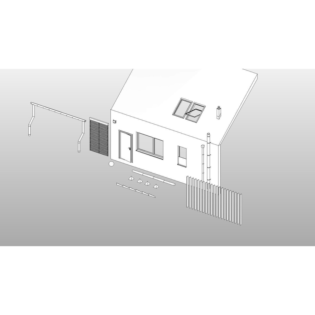 House Pack 3D Model – Low Poly Revit Families, FBX, OBJ
