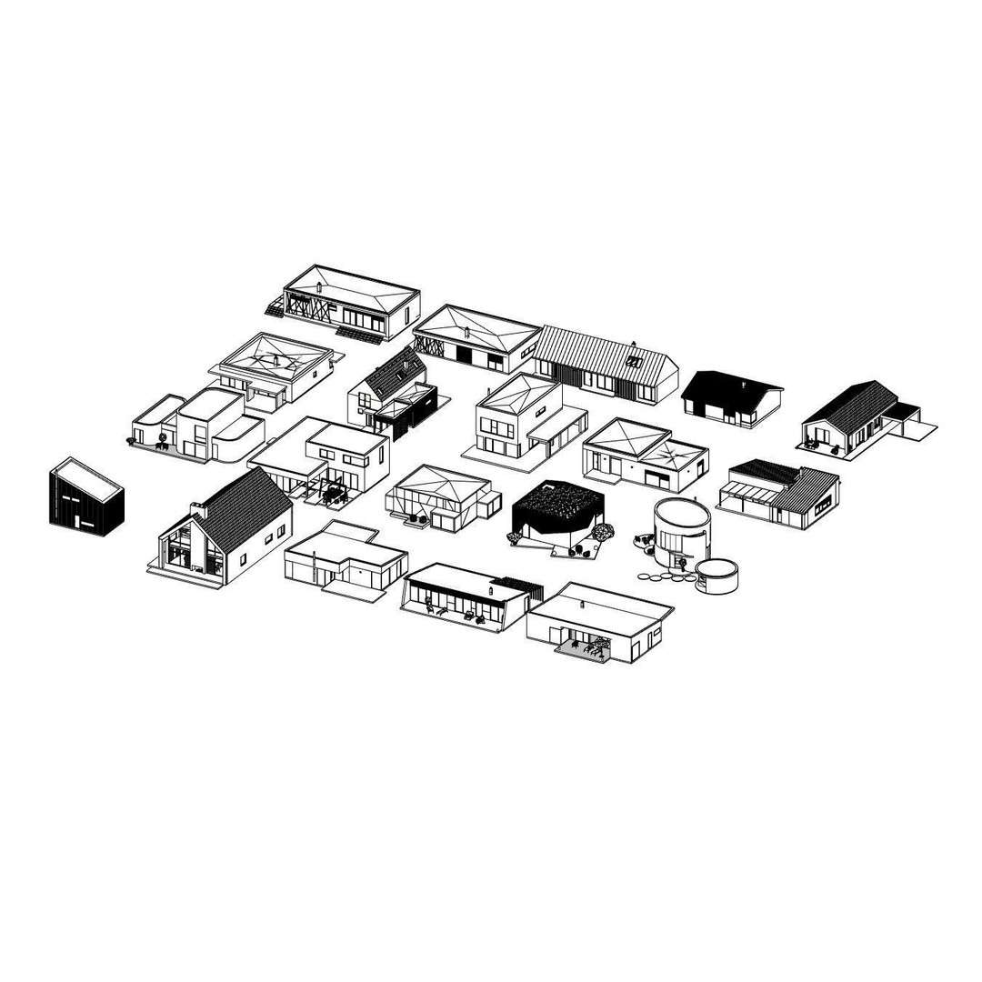 House Pack 3D Model – Low Poly Revit Families, FBX, OBJ - View 10