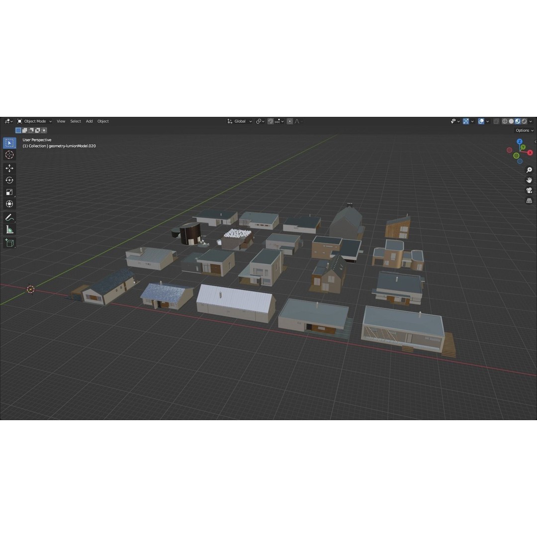 House Pack 3D Model – Low Poly Revit Families, FBX, OBJ - View 11