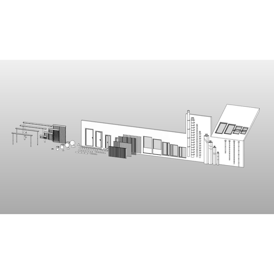 House Pack 3D Model – Low Poly Revit Families, FBX, OBJ - View 17
