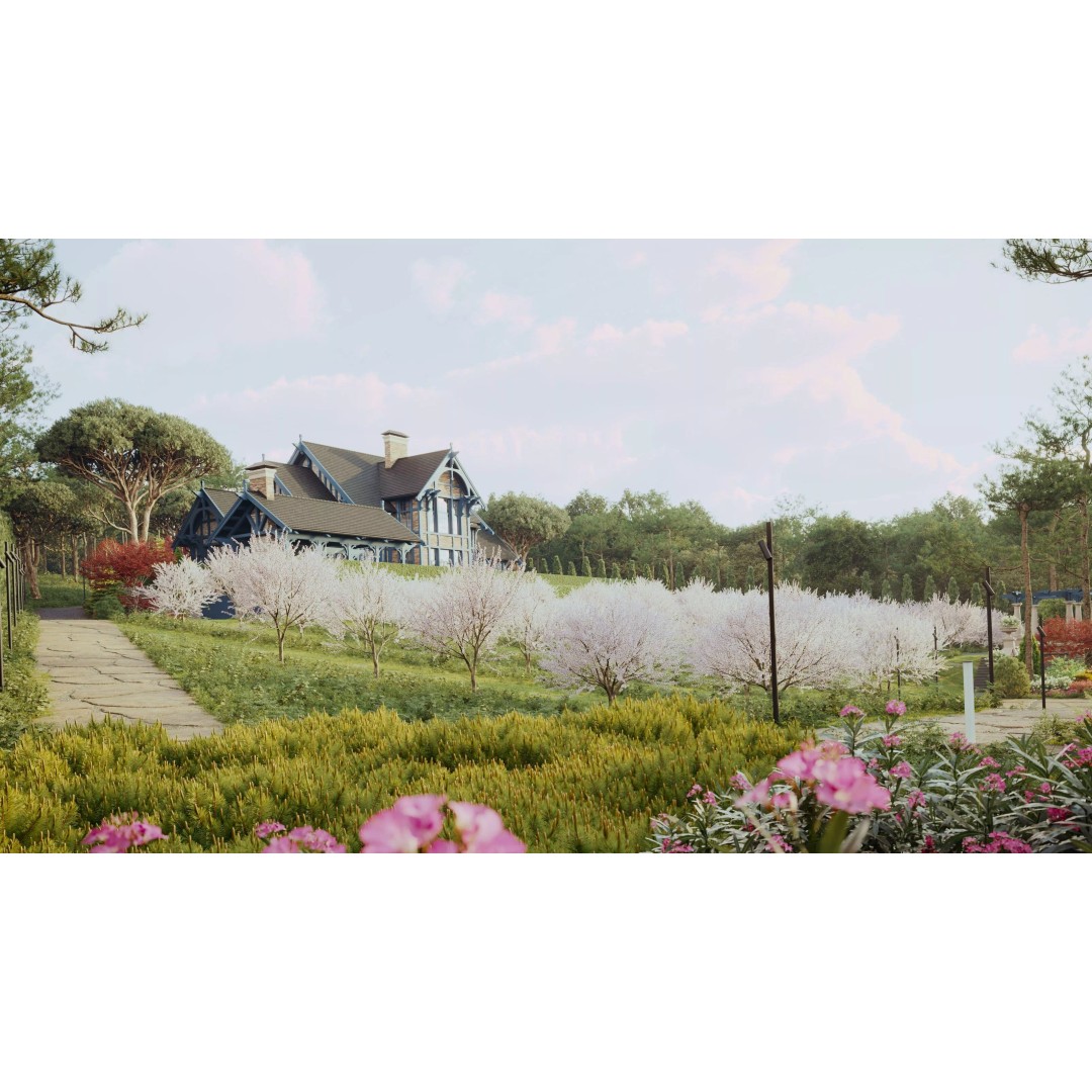 Exterior Scene 3D Model – Realistic Architectural Landscape, FBX - View 17
