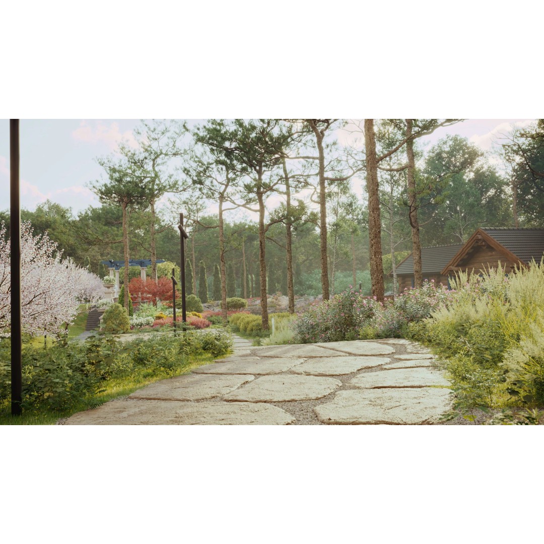 Exterior Scene 3D Model – Realistic Architectural Landscape, FBX - View 18