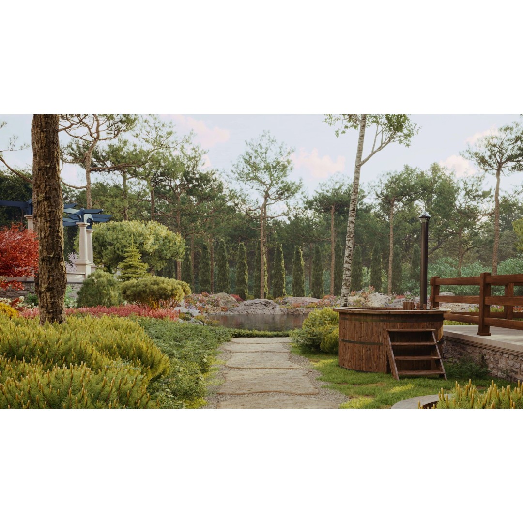 Exterior Scene 3D Model – Realistic Architectural Landscape, FBX - View 21