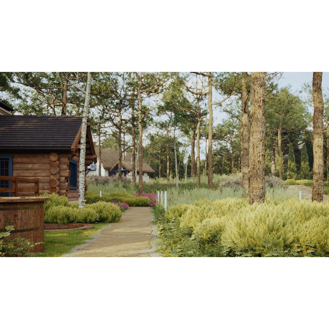 Exterior Scene 3D Model – Realistic Architectural Landscape, FBX - View 23