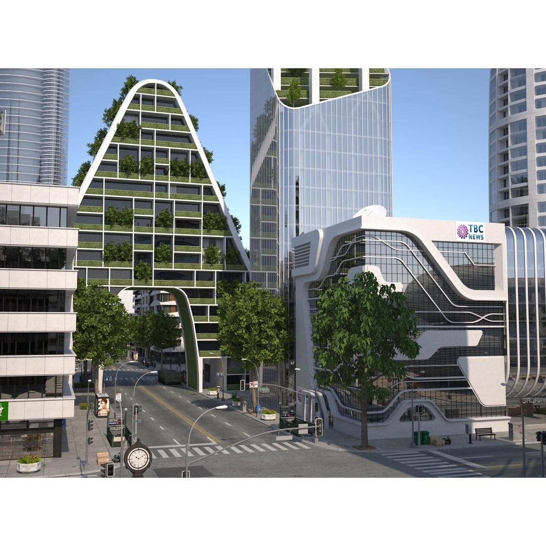 Belfort City 3D Model – Low-Poly Modular City Blocks, FBX - View 13