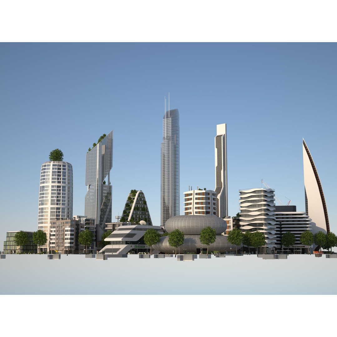 Belfort City 3D Model – Low-Poly Modular City Blocks, FBX - View 14