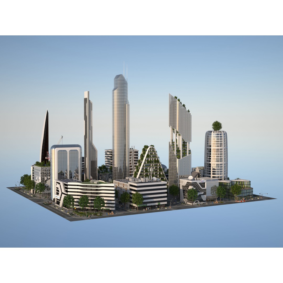 Belfort City 3D Model – Low-Poly Modular City Blocks, FBX - View 16