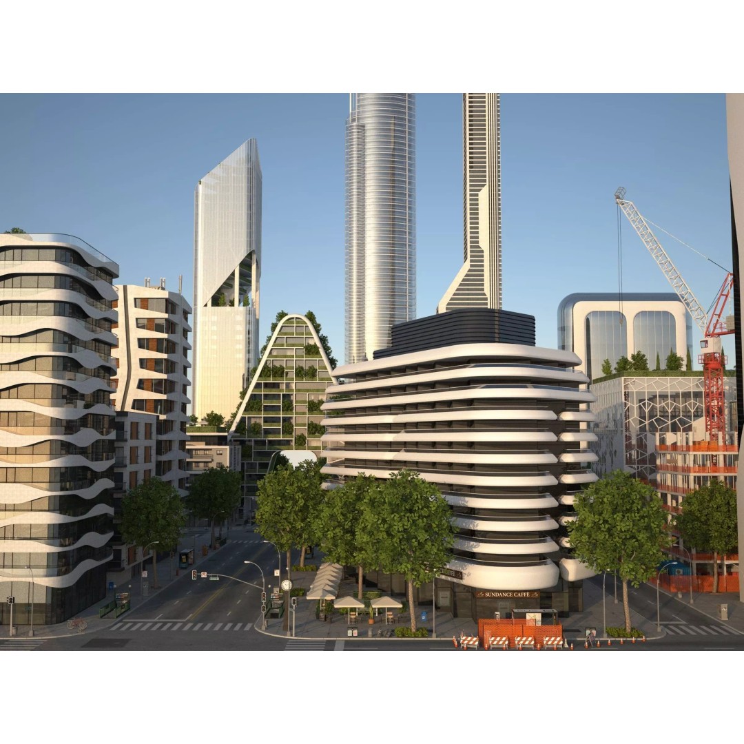 Belfort City 3D Model – Low-Poly Modular City Blocks, FBX - View 2