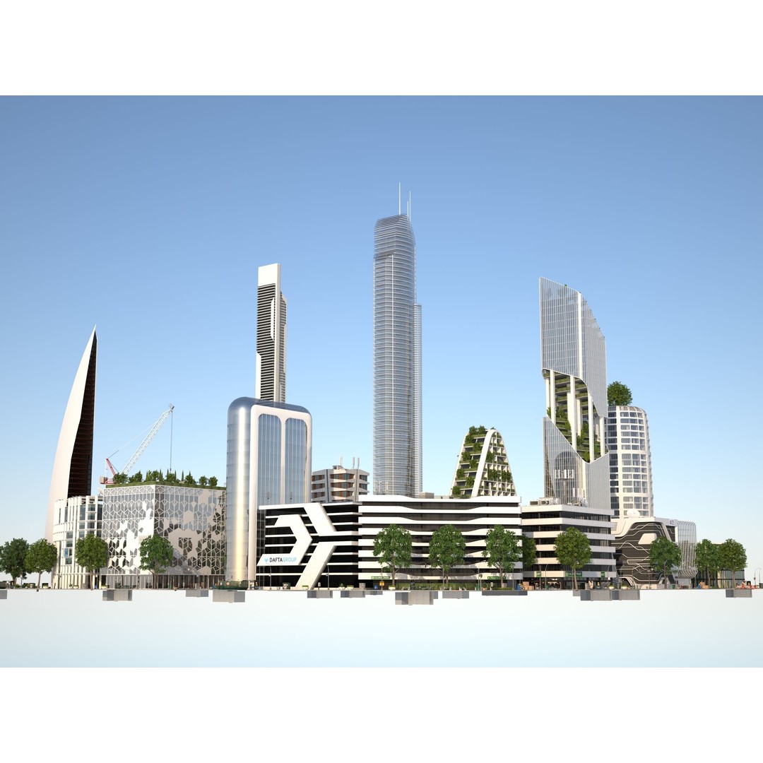 Belfort City 3D Model – Low-Poly Modular City Blocks, FBX - View 22