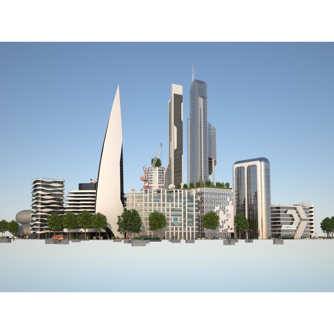 Belfort City 3D Model – Low-Poly Modular City Blocks, FBX - View 23