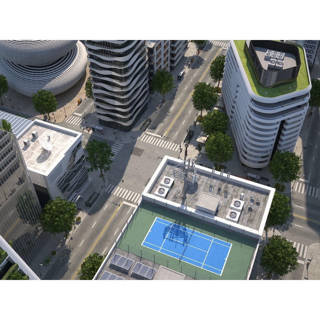 Belfort City 3D Model – Low-Poly Modular City Blocks, FBX - View 26