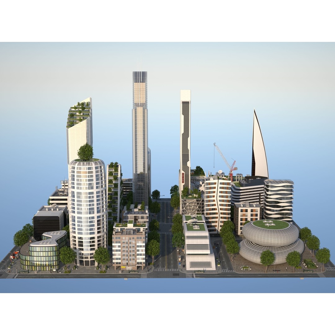 Belfort City 3D Model – Low-Poly Modular City Blocks, FBX - View 31