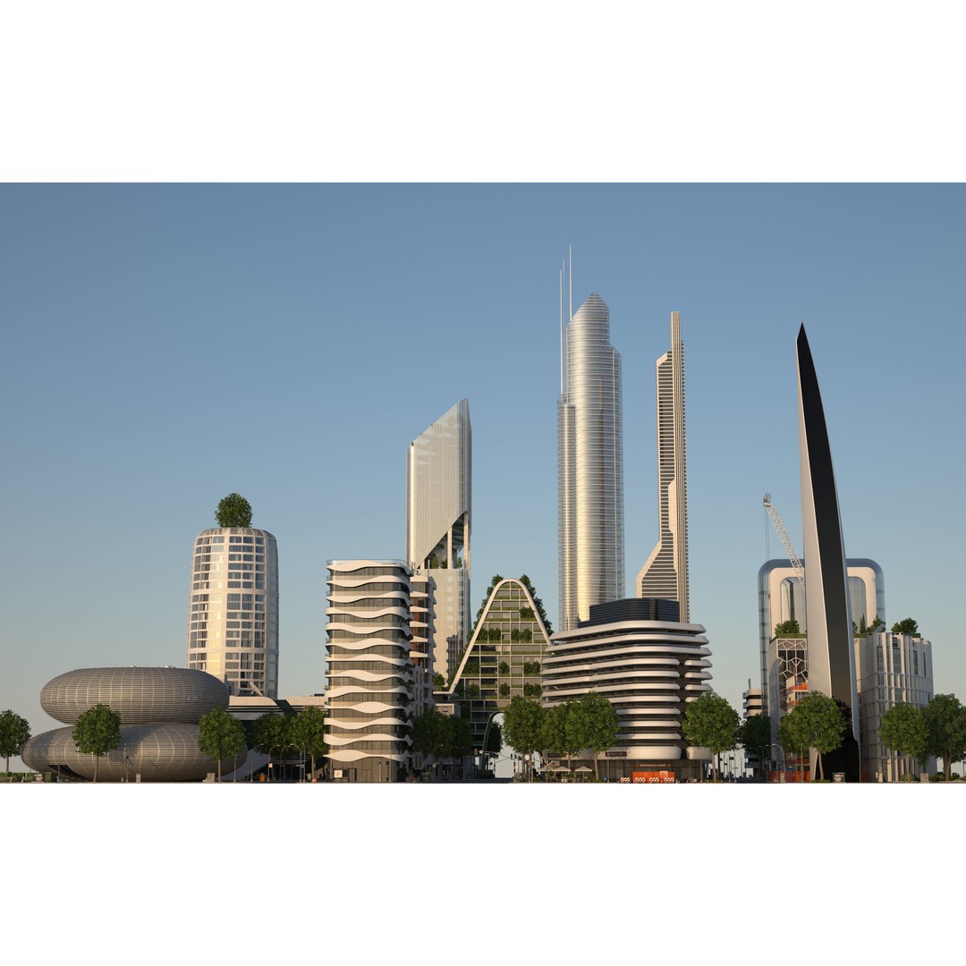 Belfort City 3D Model – Low-Poly Modular City Blocks, FBX - View 37