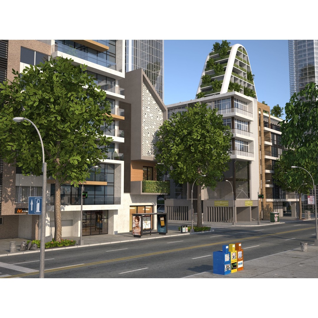 Belfort City 3D Model – Low-Poly Modular City Blocks, FBX - View 4
