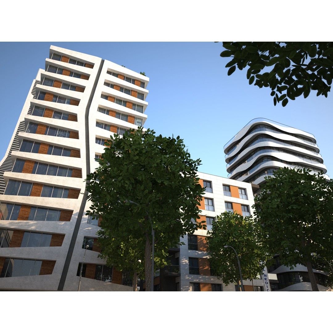 Belfort City 3D Model – Low-Poly Modular City Blocks, FBX - View 40