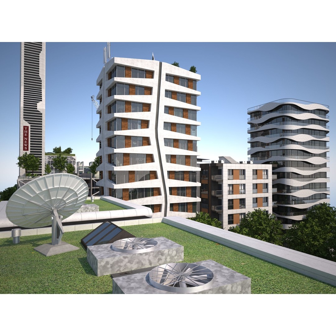 Belfort City 3D Model – Low-Poly Modular City Blocks, FBX - View 41