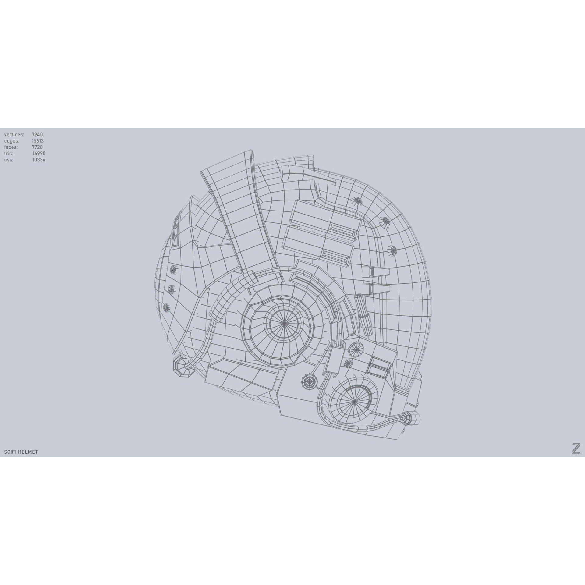 Scifi Helmet - Low-Poly Game-Ready 3D Model