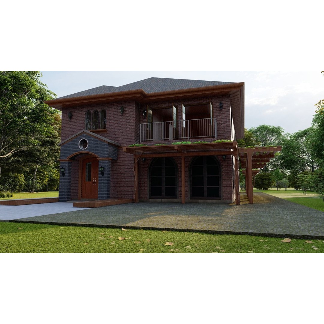 Modern Villa 3D Model – High Poly Architectural Asset, FBX, OBJ - View 10