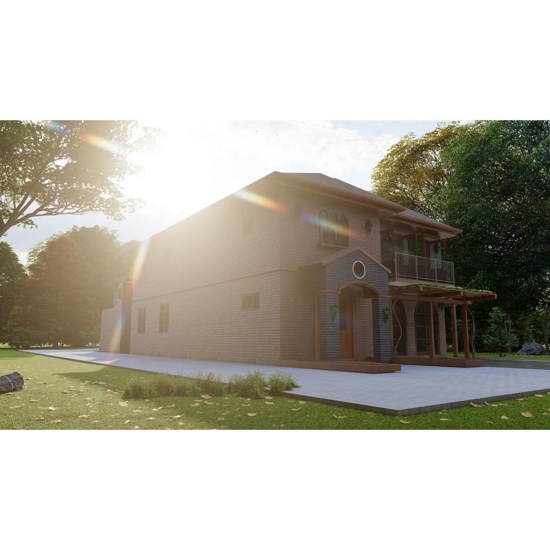 Modern Villa 3D Model – High Poly Architectural Asset, FBX, OBJ - View 11