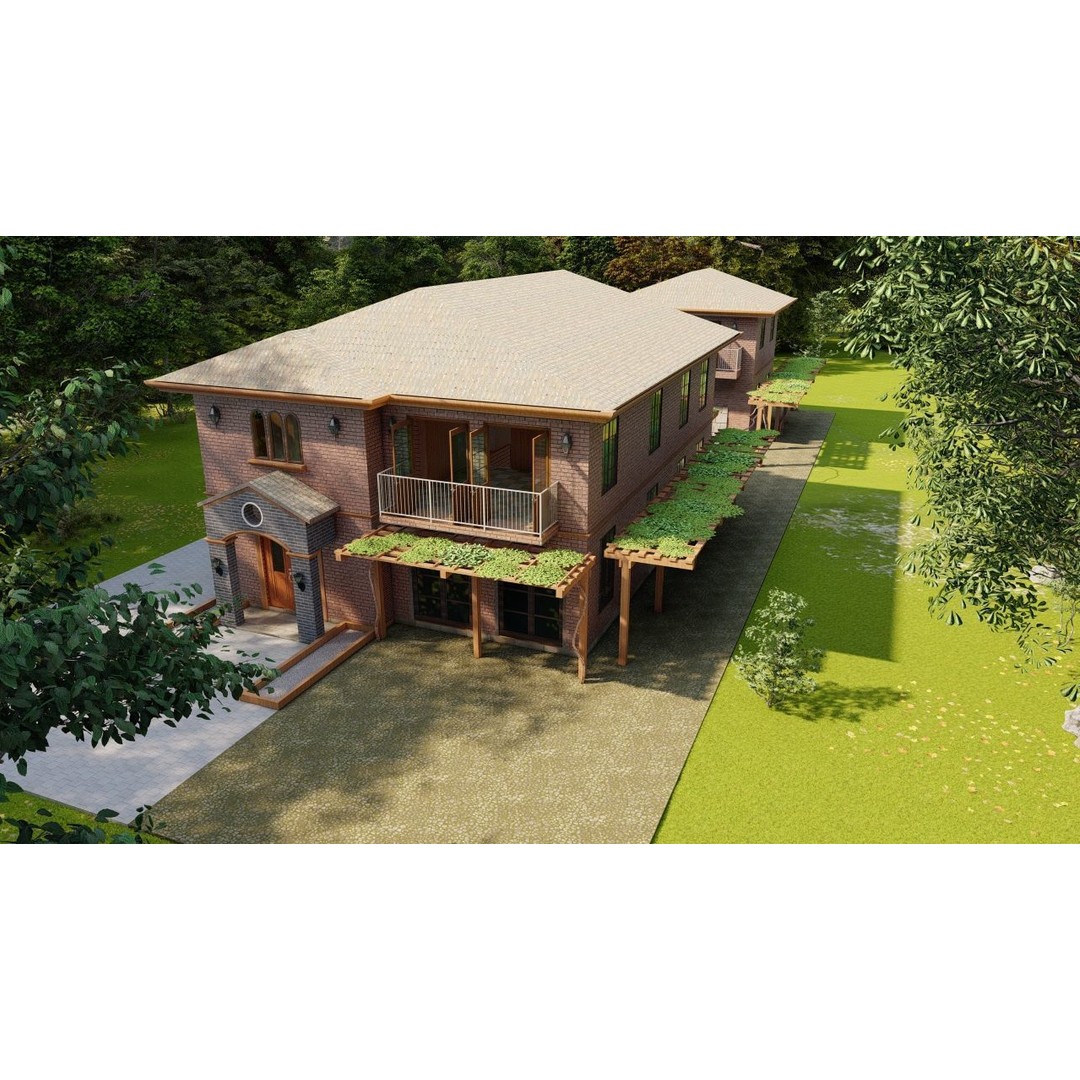 Modern Villa 3D Model – High Poly Architectural Asset, FBX, OBJ - View 3