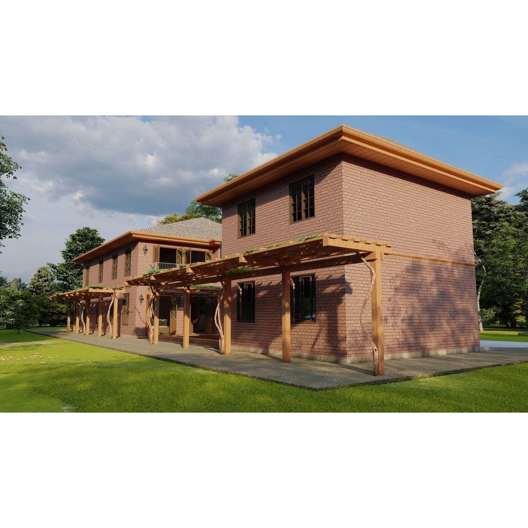 Modern Villa 3D Model – High Poly Architectural Asset, FBX, OBJ - View 4