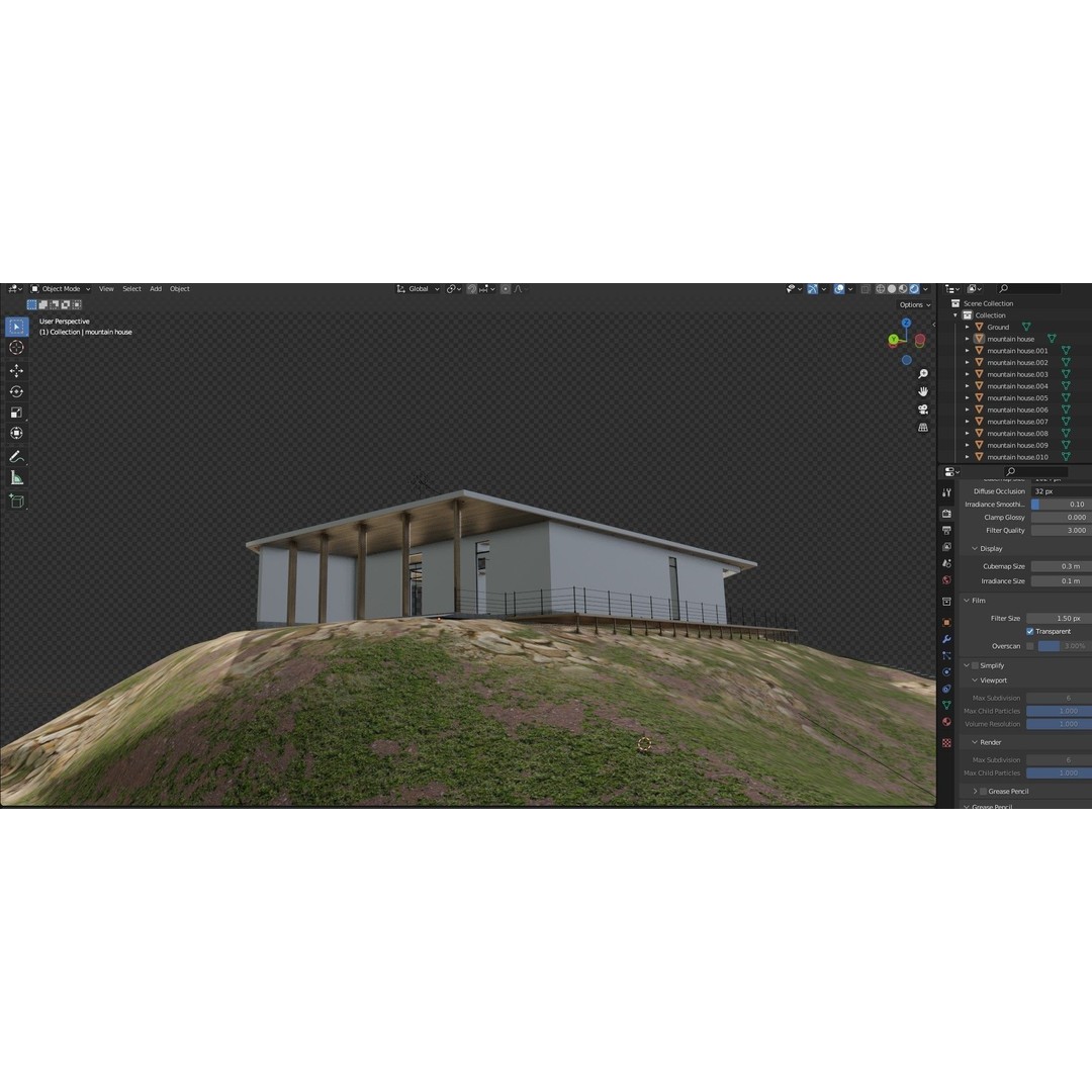 Mountain Villa House 3D Model – Low Poly Exterior Asset, FBX & Blender - View 20