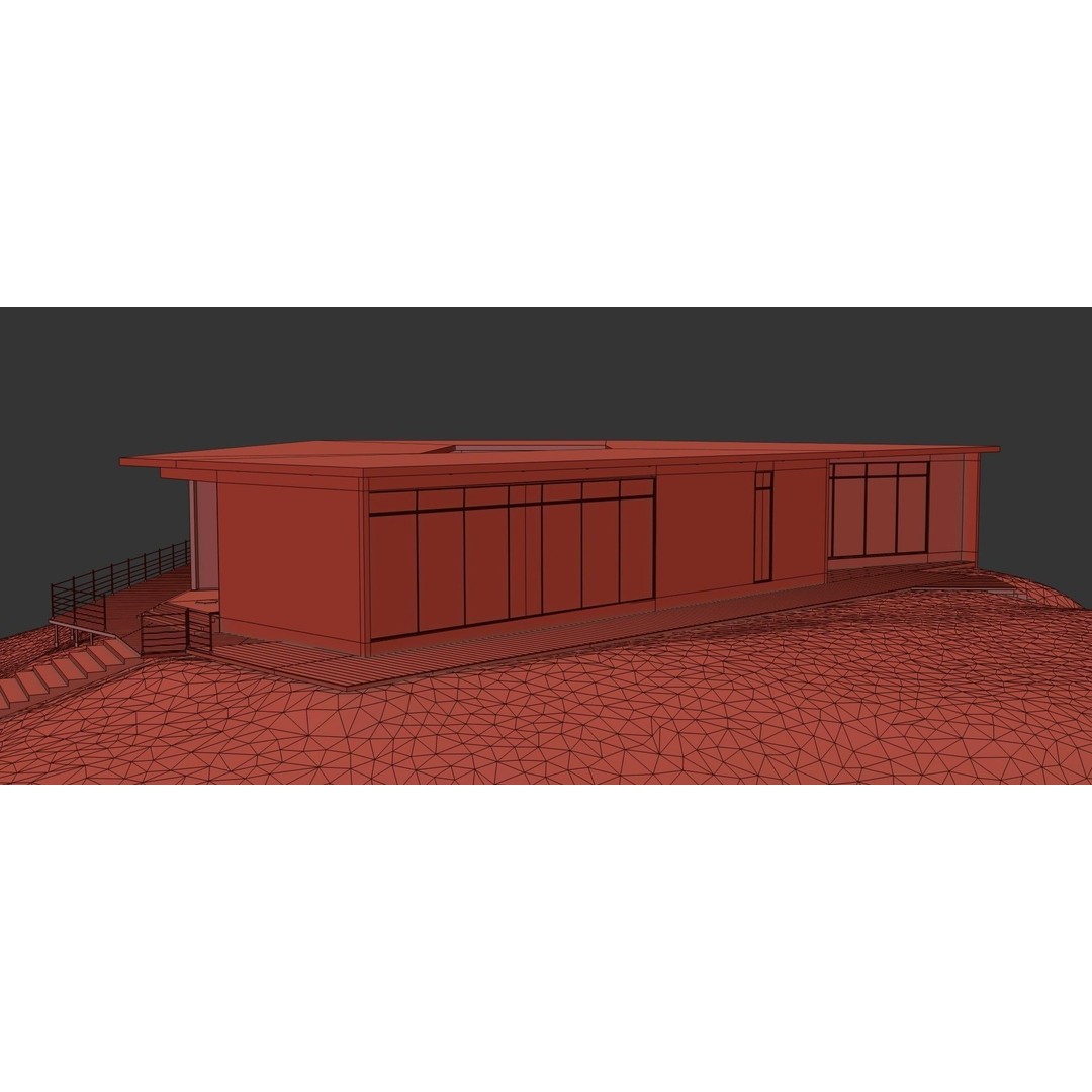 Mountain Villa House 3D Model – Low Poly Exterior Asset, FBX & Blender - View 23