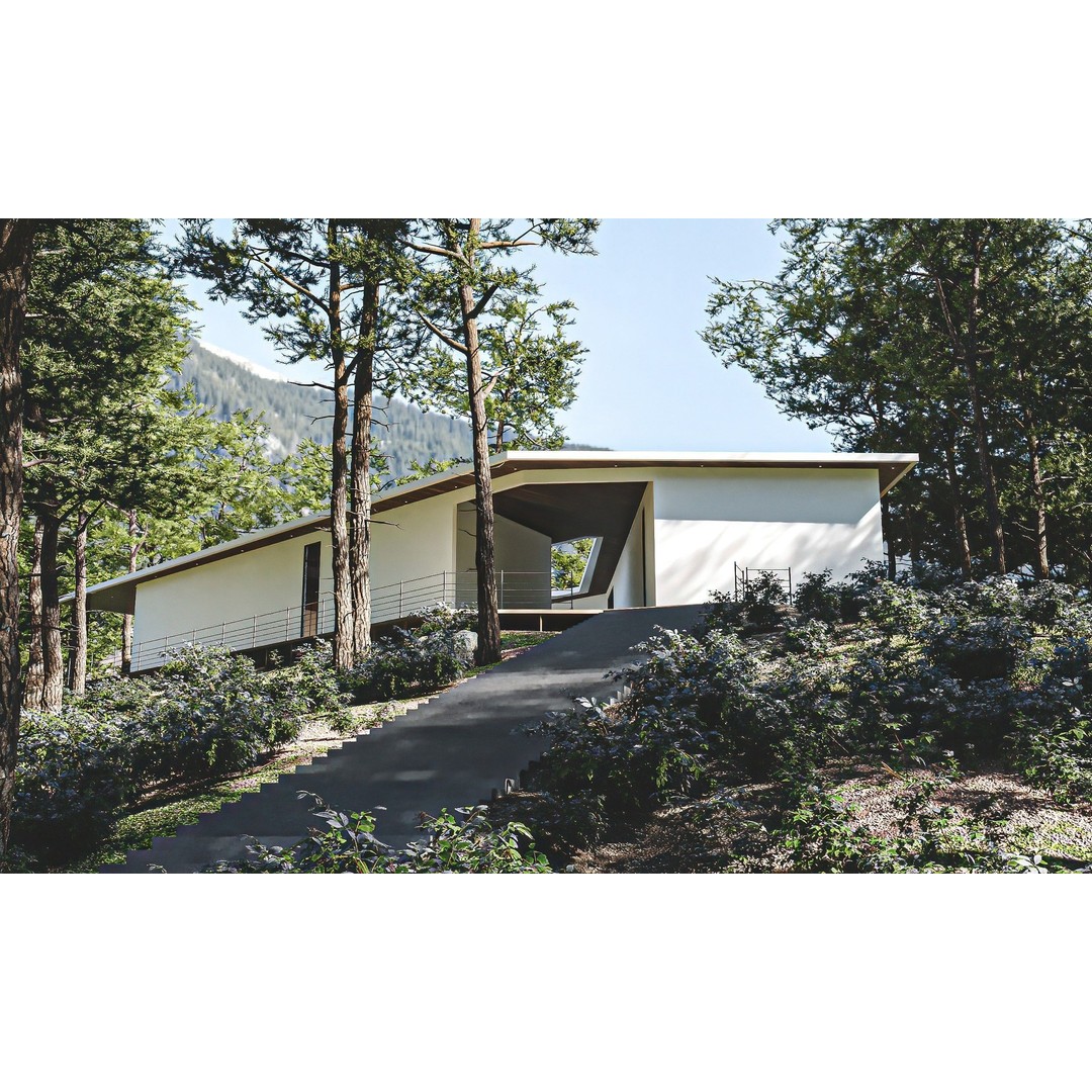 Mountain Villa House 3D Model – Low Poly Exterior Asset, FBX & Blender - View 5