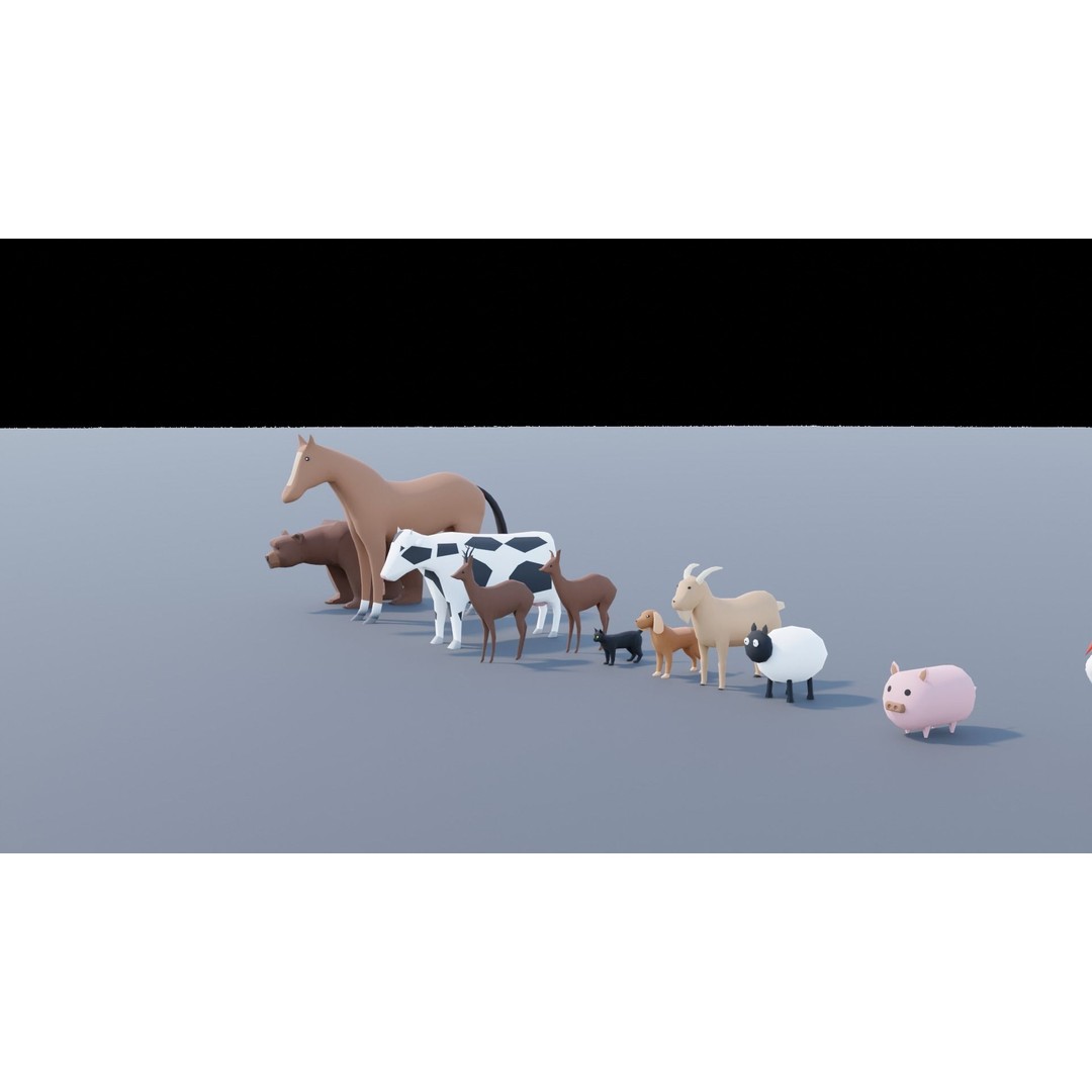 Village Asset Pack 3D Model – Low Poly Environment with Animals and Buildings - View 12