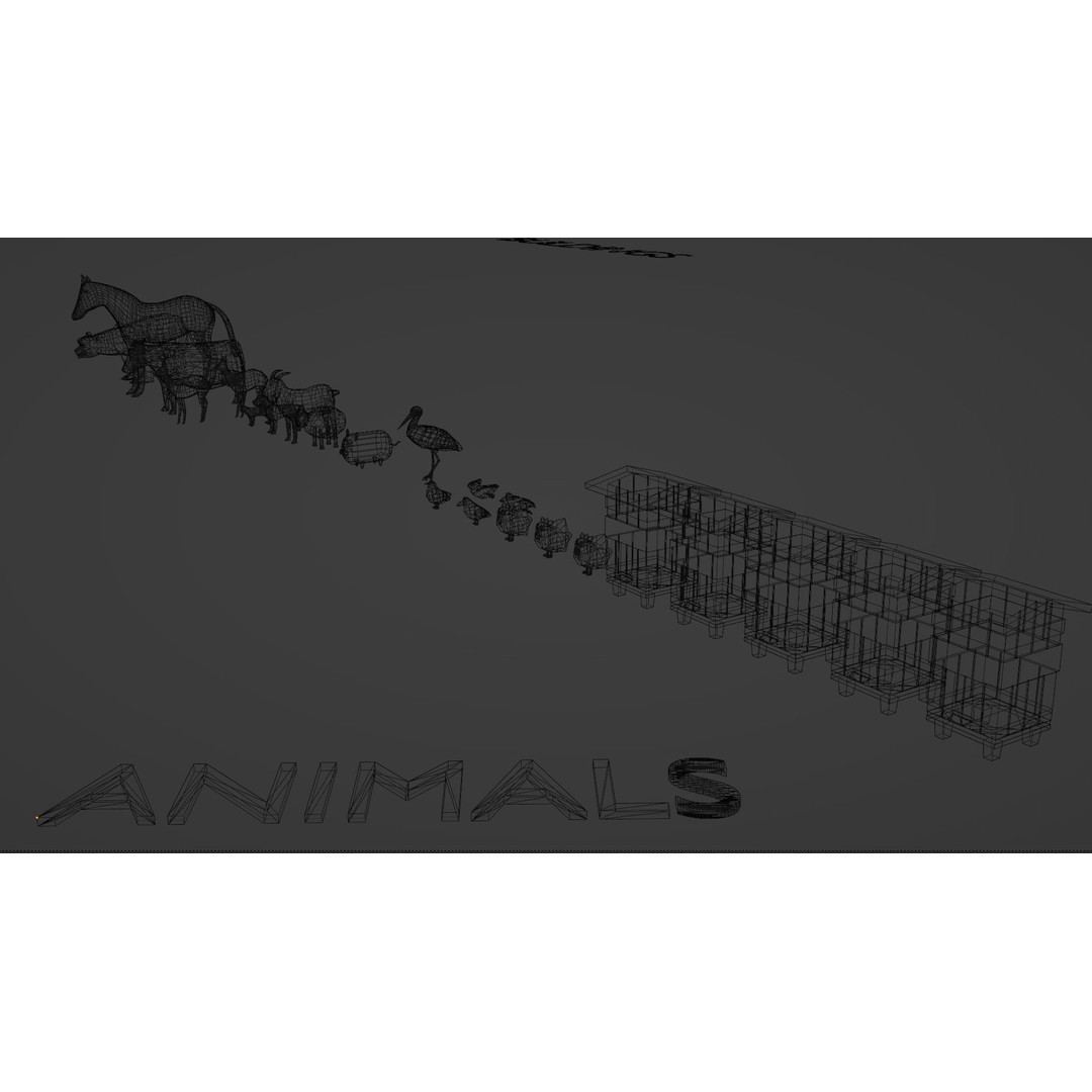 Village Asset Pack 3D Model – Low Poly Environment with Animals and Buildings - View 3