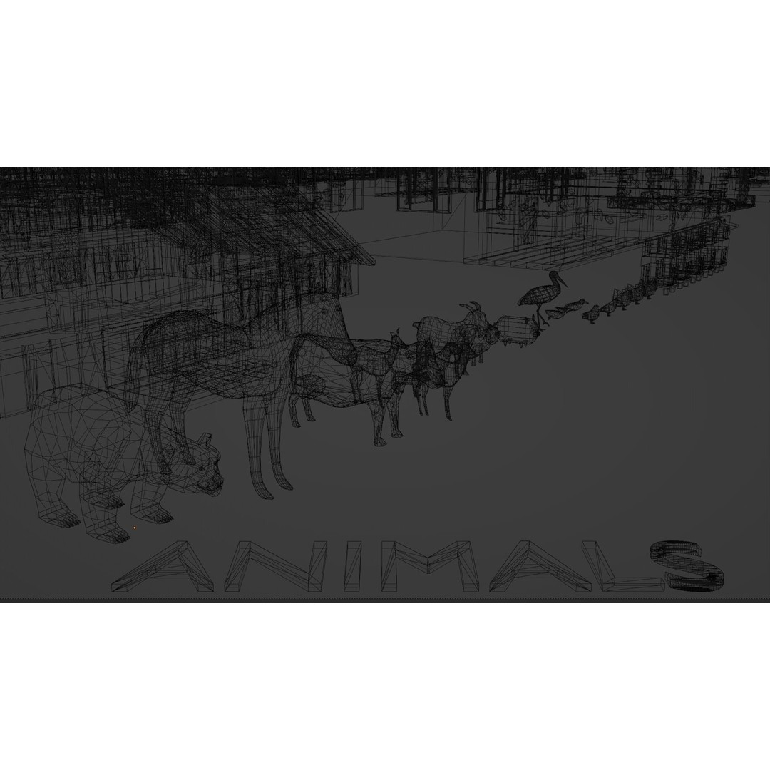 Village Asset Pack 3D Model – Low Poly Environment with Animals and Buildings - View 4