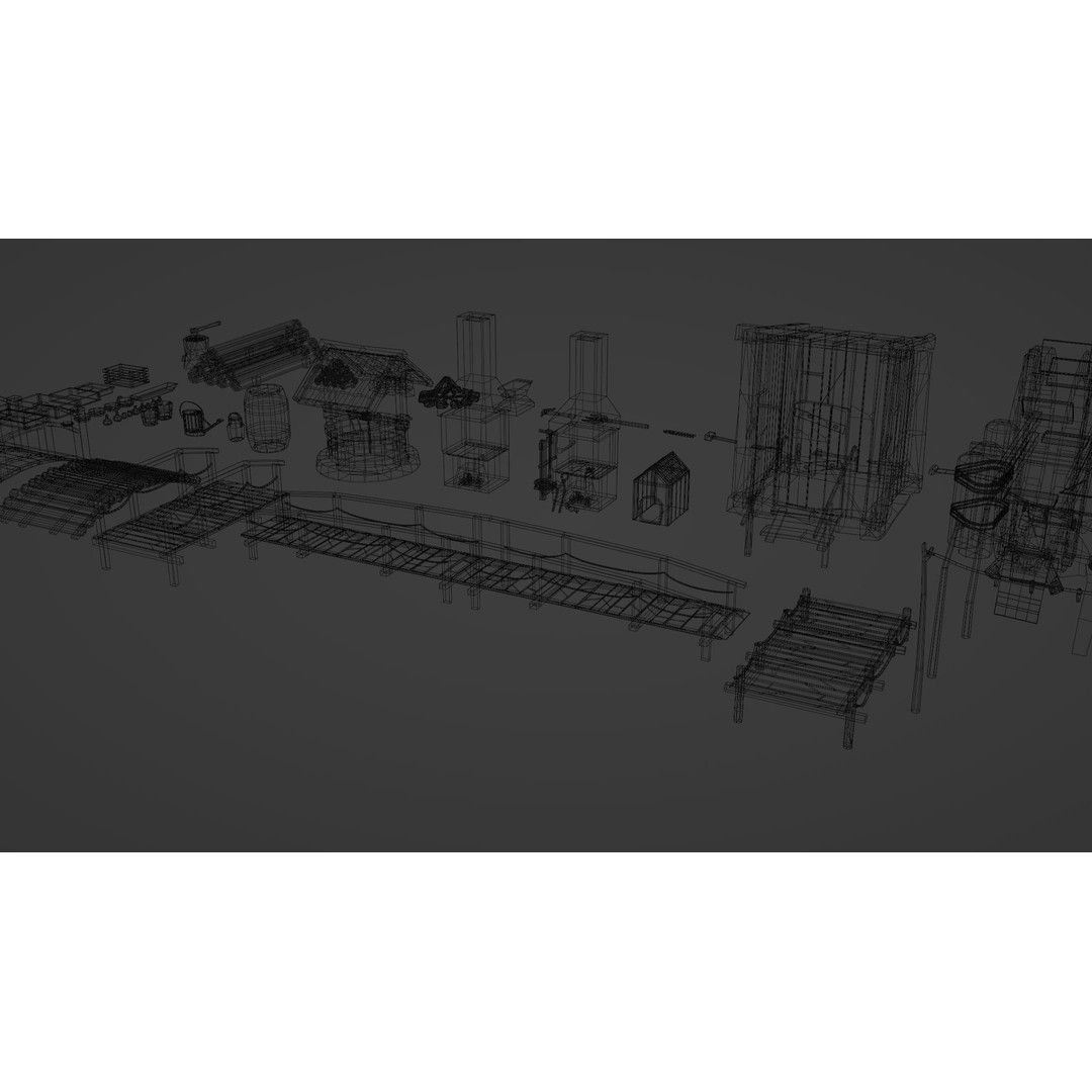 Village Asset Pack 3D Model – Low Poly Environment with Animals and Buildings - View 41