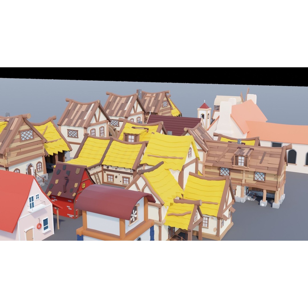 Village Asset Pack 3D Model – Low Poly Environment with Animals and Buildings - View 64