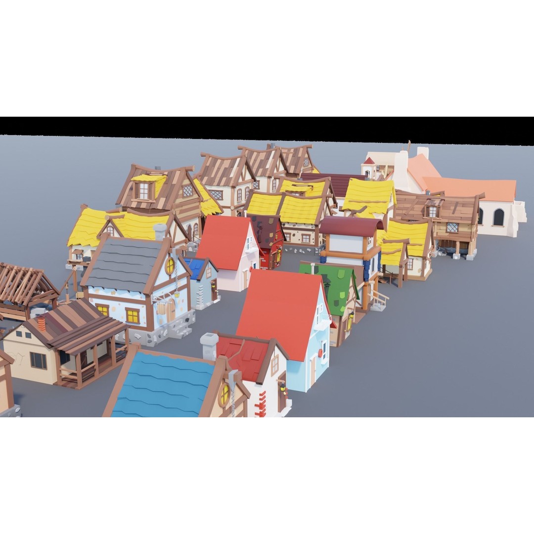 Village Asset Pack 3D Model – Low Poly Environment with Animals and Buildings - View 65