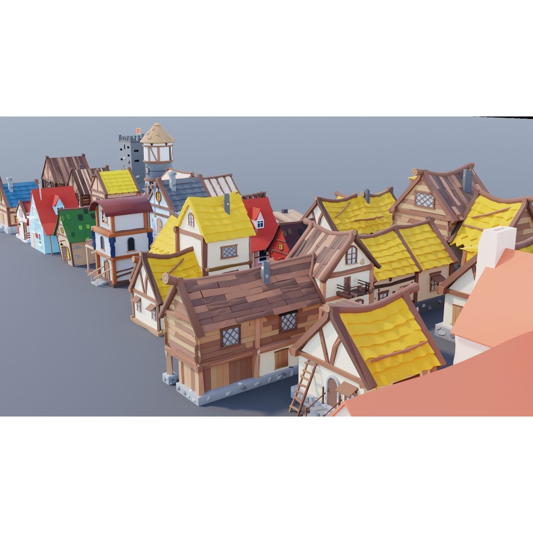Village Asset Pack 3D Model – Low Poly Environment with Animals and Buildings - View 68