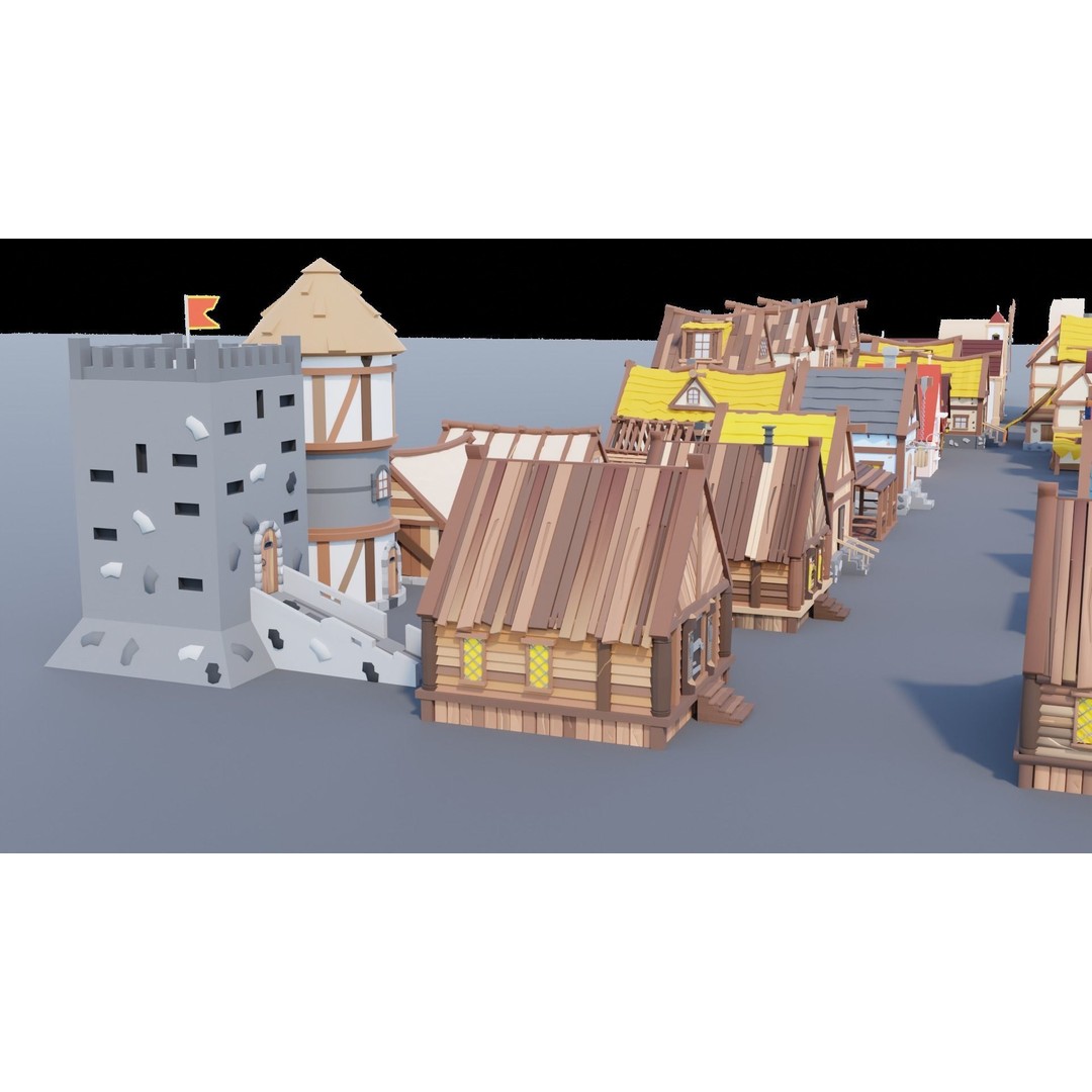 Village Asset Pack 3D Model – Low Poly Environment with Animals and Buildings - View 79