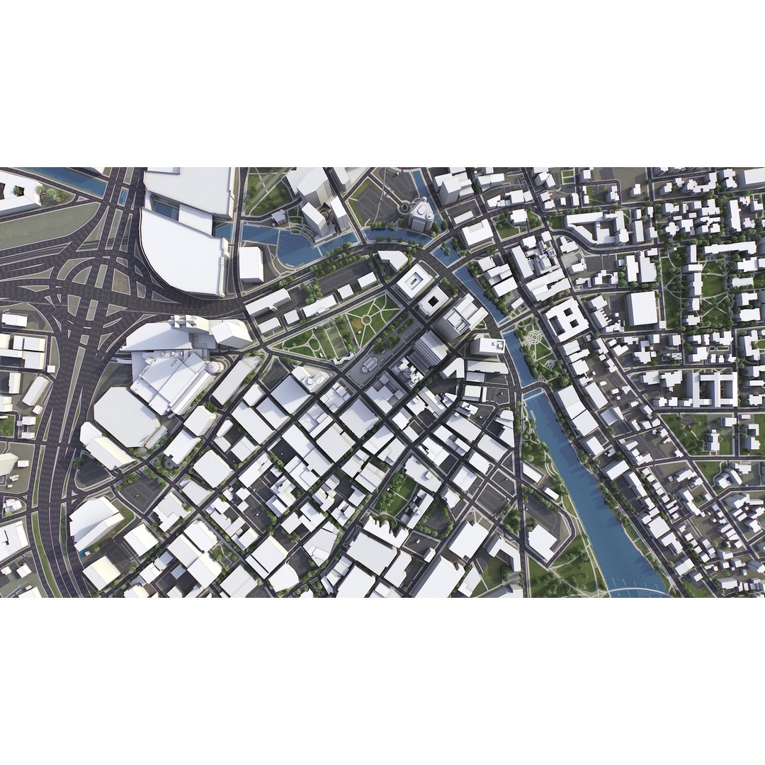 Providence Cityscape 3D Model – Low Poly Urban Environment, FBX, PBR - View 10