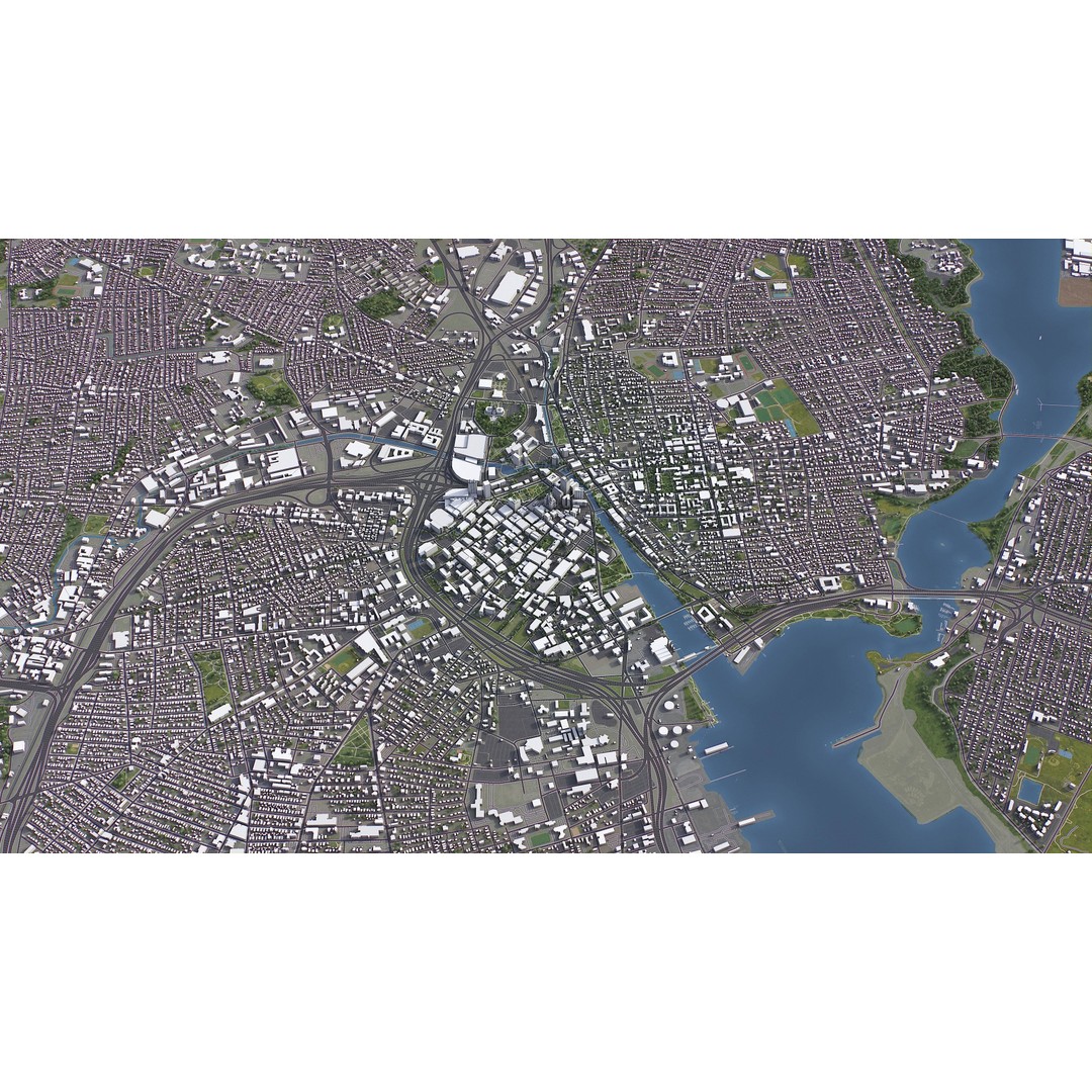Providence Cityscape 3D Model – Low Poly Urban Environment, FBX, PBR - View 12