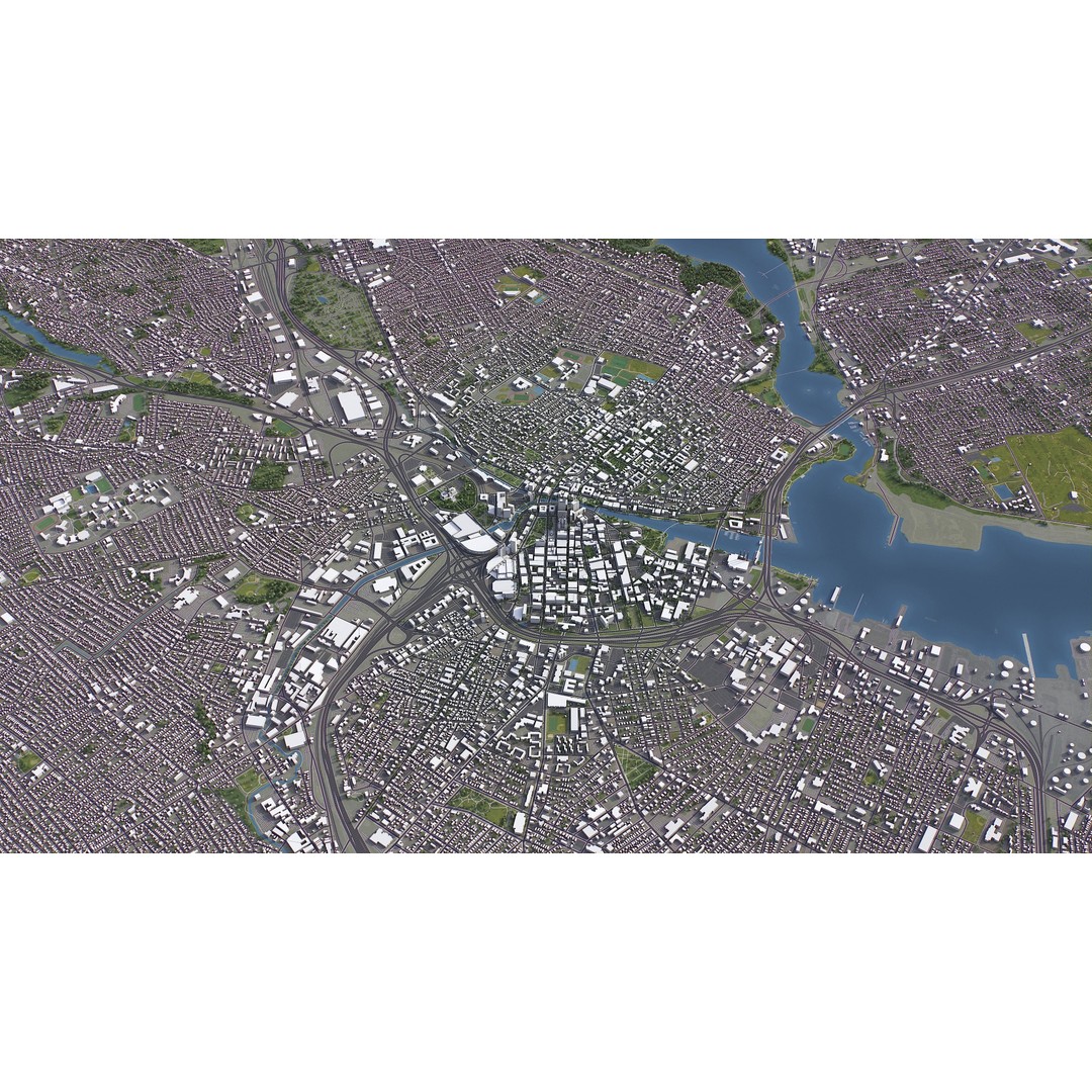 Providence Cityscape 3D Model – Low Poly Urban Environment, FBX, PBR - View 13