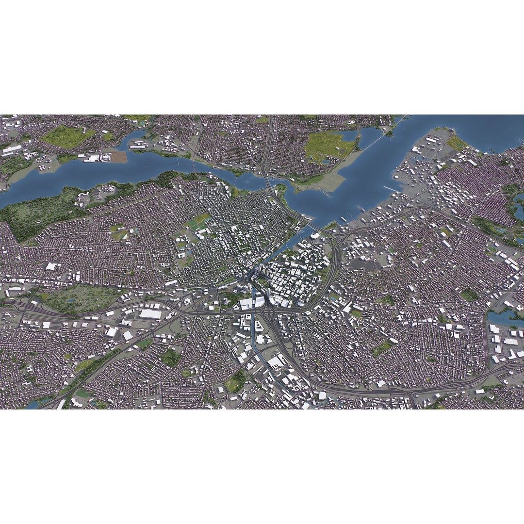 Providence Cityscape 3D Model – Low Poly Urban Environment, FBX, PBR - View 14