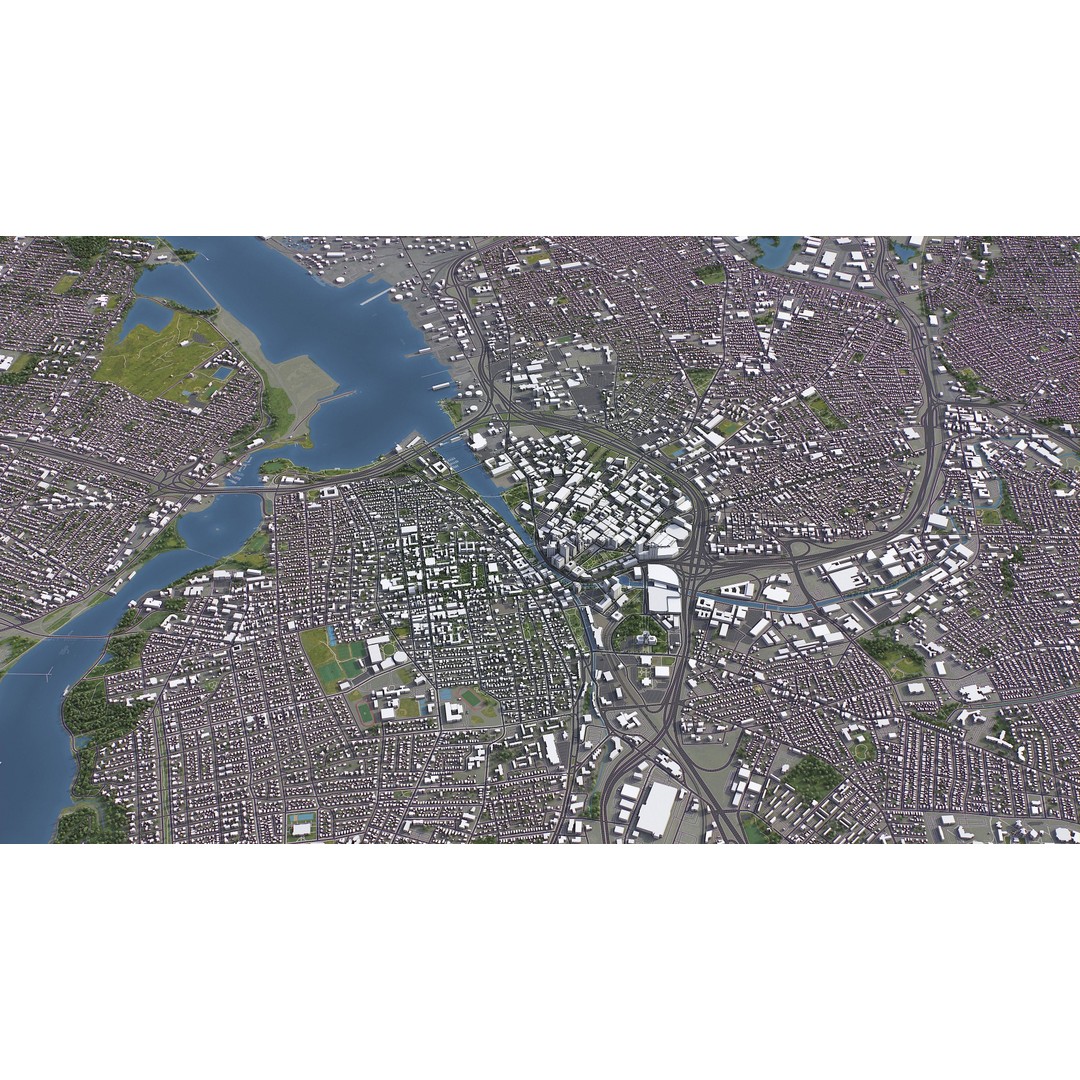 Providence Cityscape 3D Model – Low Poly Urban Environment, FBX, PBR - View 15