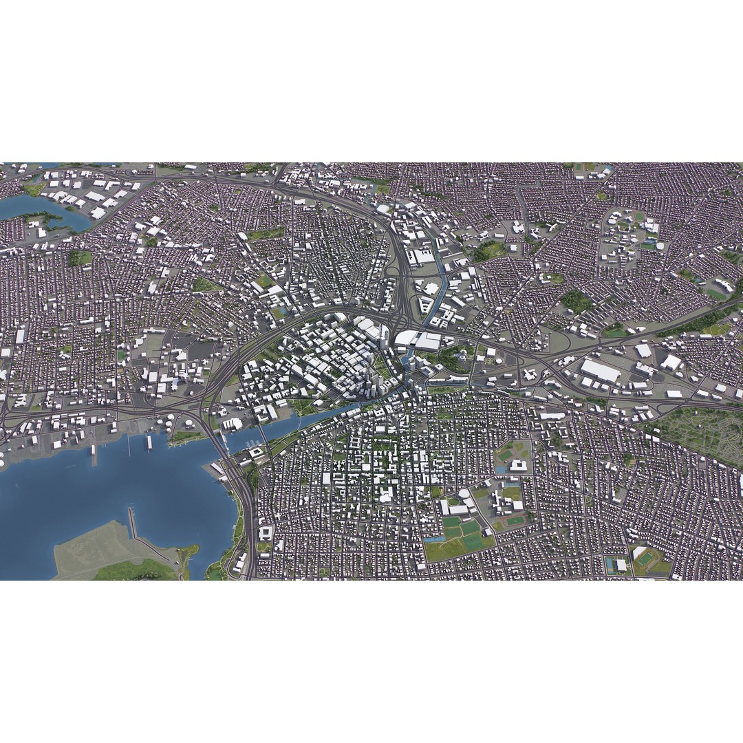 Providence Cityscape 3D Model – Low Poly Urban Environment, FBX, PBR - View 16