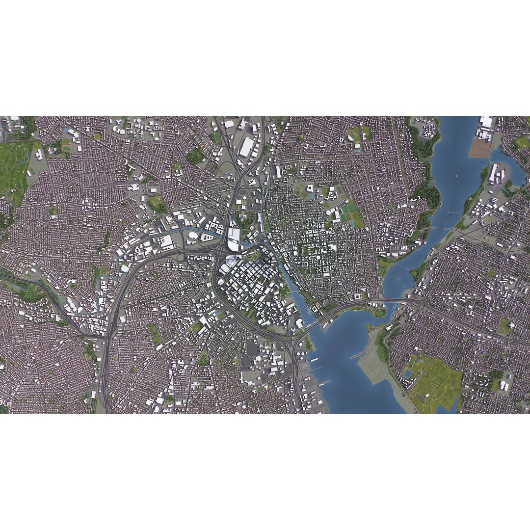 Providence Cityscape 3D Model – Low Poly Urban Environment, FBX, PBR - View 18